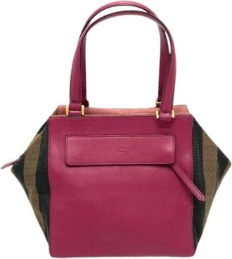 Fendi Pre-owned Handbags, female, Purple, Size: ONE SIZE Pre-owned Pequin Boston Bag