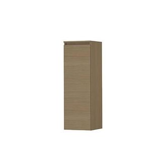 Bernacchini Badkamerkast - 35x37x106cm - 1 deur - greeploos - houten keerlijst - 2 glazen planchettes - olijf eiken