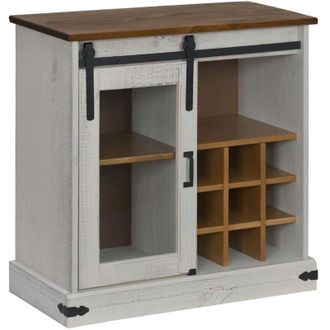 vidaXL Aparador Halden Con Puerta Corredera Blanco 80x40x80 Cm Vidaxl