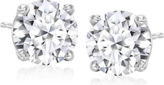 Grown Brilliance 3.50 Carat Round Cut Lab Grown Diamond Stud Earrings in 14K White Gold, H Color, VSI Clarity, Gift Box Included