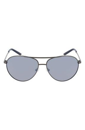 Nike Chance 61mm Aviator Sunglasses in Gunmetal/grey/silver Flash at Nordstrom Rack