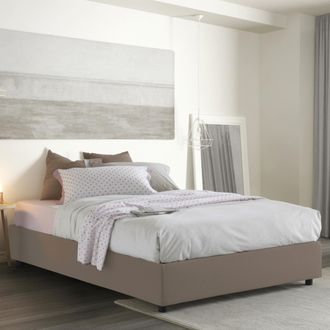 Dmora Dmora - Cama Matrimonial Dcistan, Cama Contenedor Con Revestimiento De Tela, 100% Made In Italy, Apertura Frontal, Adecuado Para Colch&oacute;n 160x190 Cm, T