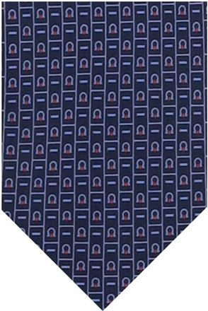 Ferragamo Blue Gancini Logo Tie