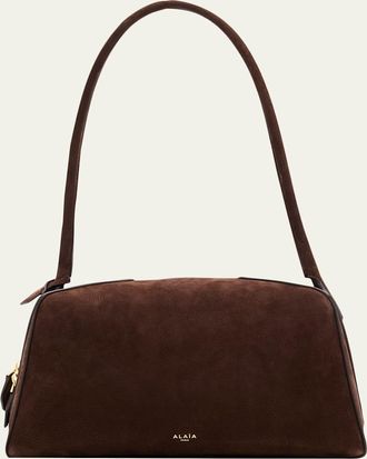 Alaia Le Bouledogue Bowling Shoulder Bag in Nubuck Leather