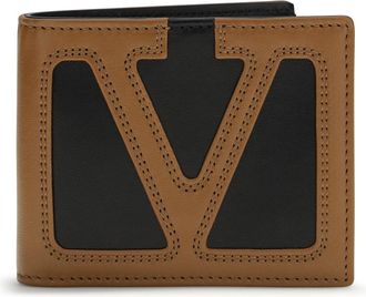Valentino Garavani Mens Wallet Viva Superstar Nappa Leather Black-Spice Lamb Umbrellas Black/spice