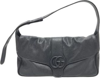Gucci Pre-owned GG Marmont Schoudertas - Dames - Vintage Schoudertas - Zwart - ONE Size - Leer - Vintage