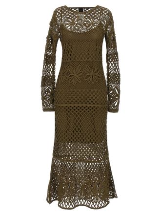 Pinko Bicolor Viscose Midi Womens Dress