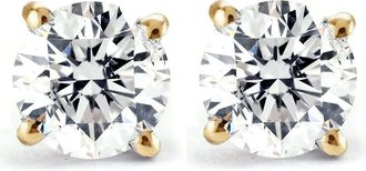 Pompeii3 Certified 1/2 Ct T. W. Diamond Studs 14k Yellow Gold Earrings
