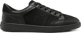 Ferragamo Leren sneaker met veters en panelen - Heren - Sneakers - Zwart - 42 1/2 EU - Leer - Schoenen
