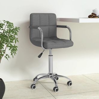 vidaXL Silla De Oficina Giratoria De Tela Gris Claro Vidaxl