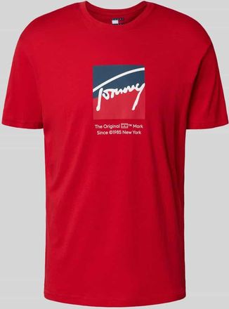 Tommy Jeans Regular Fit T-Shirt aus reiner Baumwolle in Rot, Größe XL