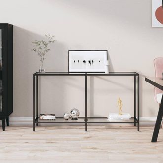 vidaXL Vidaxl - Mesa Consola Transparente Vidrio Templado 140x35x75,5 Cm