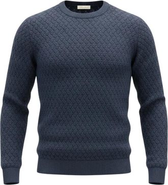 Stenstr&ouml;ms Chunky Kabelstrik - Heren - Ronde hals truien - Blauw - 2XL - Wol - Truien & Vesten