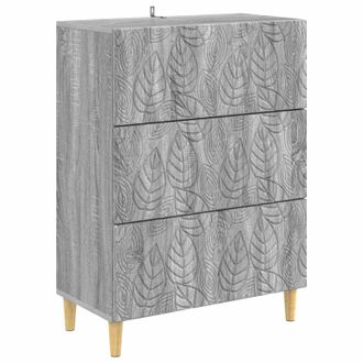 vidaXL Cajonera Sonoma Gris 66 X 34,5 X 90 Cm Madera De Ingenier&iacute;a Vidaxl