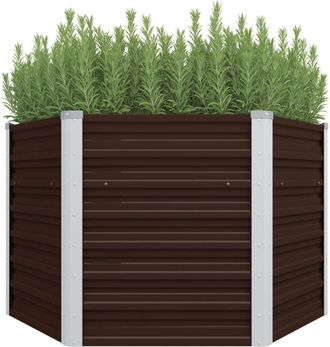 vidaXL Arriate De Acero Galvanizado Marr&oacute;n 129x129x77 Cm Vidaxl