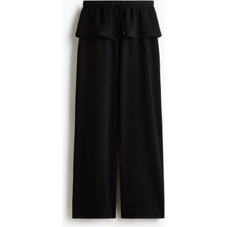 H&M Skirt-layered Scuba Knit Trousers in Black at Nordstrom, Size X-Small