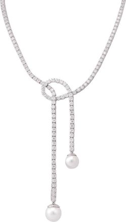 Swarovski Matrix Necklace Pearl Rhodium Shiny White