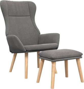 Nova Sill&oacute;n De Relax Con Taburete Tela Gris Claro Vidaxl