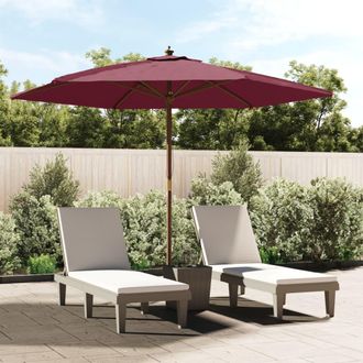 vidaXL Sombrilla De Jard&iacute;n Con Poste De Madera Rojo Burdeos 299x240 Cm Vidaxl