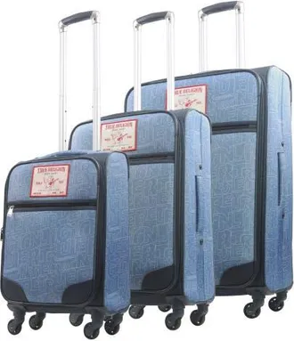 True Religion Soft Sided 3 pc spinner Patch Luggage Set in Denim at Nordstrom