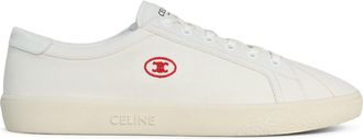 Celine LOU LOW-TOP LACE-UP SNEAKER WITH TRIOMPHE APPLICATION IN CANVAS AND CALFSKIN - Celine - Man