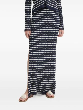 Rag & Bone striped ribbed-knit skirt - Blue