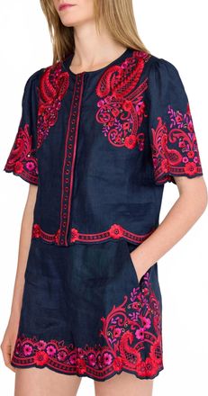 Christy Lynn Jane Top In Midnight Rosaria