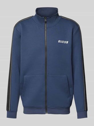 Guess Sweatjacke mit Label-Print Modell MICKEY in Marine, Gr&ouml;&szlig;e S