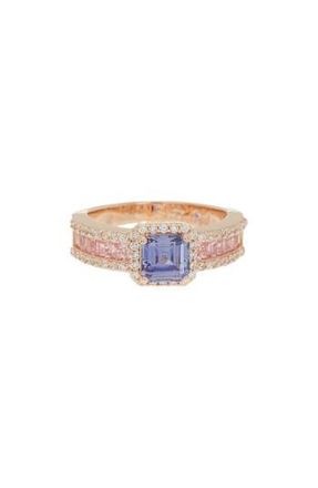 Suzy Levian Stering Silver Blue Tanzanite Pink Cubic Zirconia Ring in Blue/Pink at Nordstrom Rack, Size 6