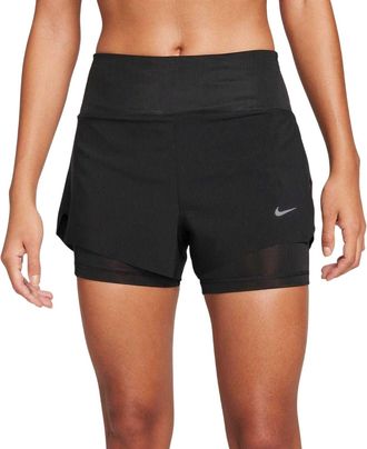Nike FIT Swift 2-in-1-hardloopbroek voor dames (Zwart)