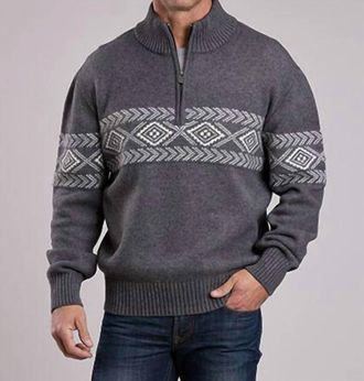 Stetson Mens Western Long Sleeve Sweater In Grey