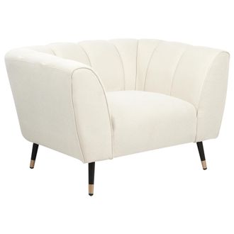 Beliani Beliani - Sill&oacute;n De Tela Asiento Ancho Y Profundo Respaldo Bajo Acolchado Beige Claro Orsta