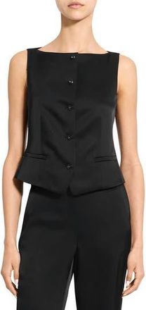 Theory Boat Neck Satin Vest in Black at Nordstrom Rack, Size 12