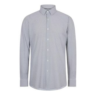 HUGO BOSS Mens Hank S Oxford Kent Collar Long-Sleeved Shirt (Dark Blue) - Size 16.5 inch