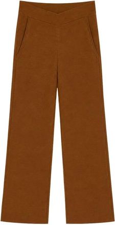 Max Mara Mxmbaldo Wijde Broek - Dames - Wijde Broeken - Bruin - XS - Broeken
