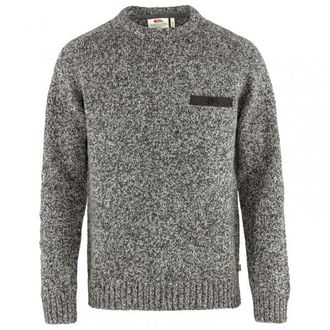 Fj&auml;llr&auml;ven Lada Round-Neck Sweater Wollpullover f&uuml;r Herren | grau