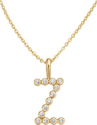 Made by Mary CZ Poppy Initial Necklace in Gold Vermeil Initial Z at Nordstrom
