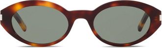 Saint Laurent Eyewear oval-frame sunglasses - women - Acetate - 51 - Brown