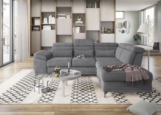 Sit&more Ecksofa »Cabrio L-Form, B: 274 cm, mit Sitztiefen-, Arm- & Kopfteilverstellung« 3 Nierenkissen, Federkern, optional Bettfunktion und Stauraum