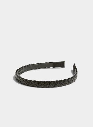 Simons Womens Braided faux-leather thin headband