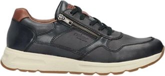 Rieker Schoenen, Heren, Blauw, 40 EU, Leer, Blauwe leren herenschoen