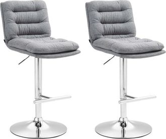 Clp Clp - Lote De 2 Taburetes De Bar De Tela Damar Gris Cromado