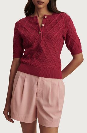 Varley Merryn Diamond Knit Sweater in Rich Raspberry at Nordstrom, Size Xx-Small