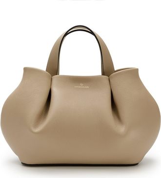 La Portegna Isabela Shoulder Bag Sculpted From Full Grain Leather in Taupe at Nordstrom