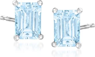 Ross-Simons Aquamarine Stud Earrings in Sterling Silver