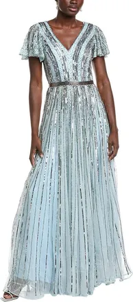 Issue New York Sequin & Bead Embellished Gown