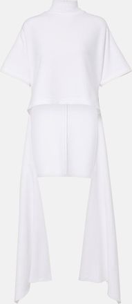 Alaia Ala&iuml;a Asymmetric cotton-blend jersey T-shirt
