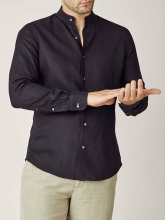 Luca Faloni Black Linen Versilia Shirt