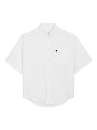 Ami embroidered boxy shirt - men - Cotton - 39 - White