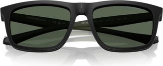 Emporio Armani 0ea4235 Rectangular Matte Black Eyeglasses with Detachable Tinted Clip-On